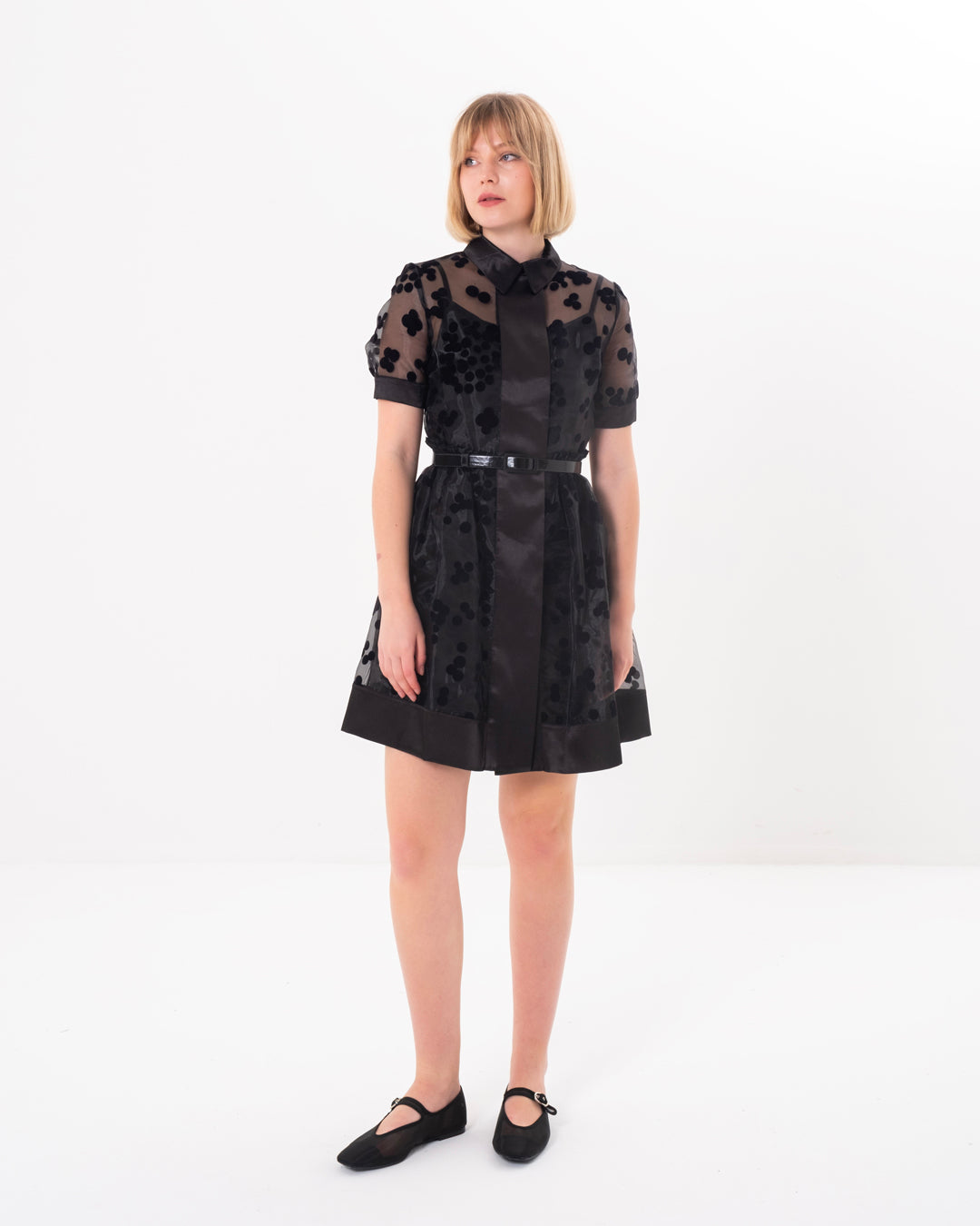 Gömlek Yaka İçi Astarlı Kısa Kol Elbise