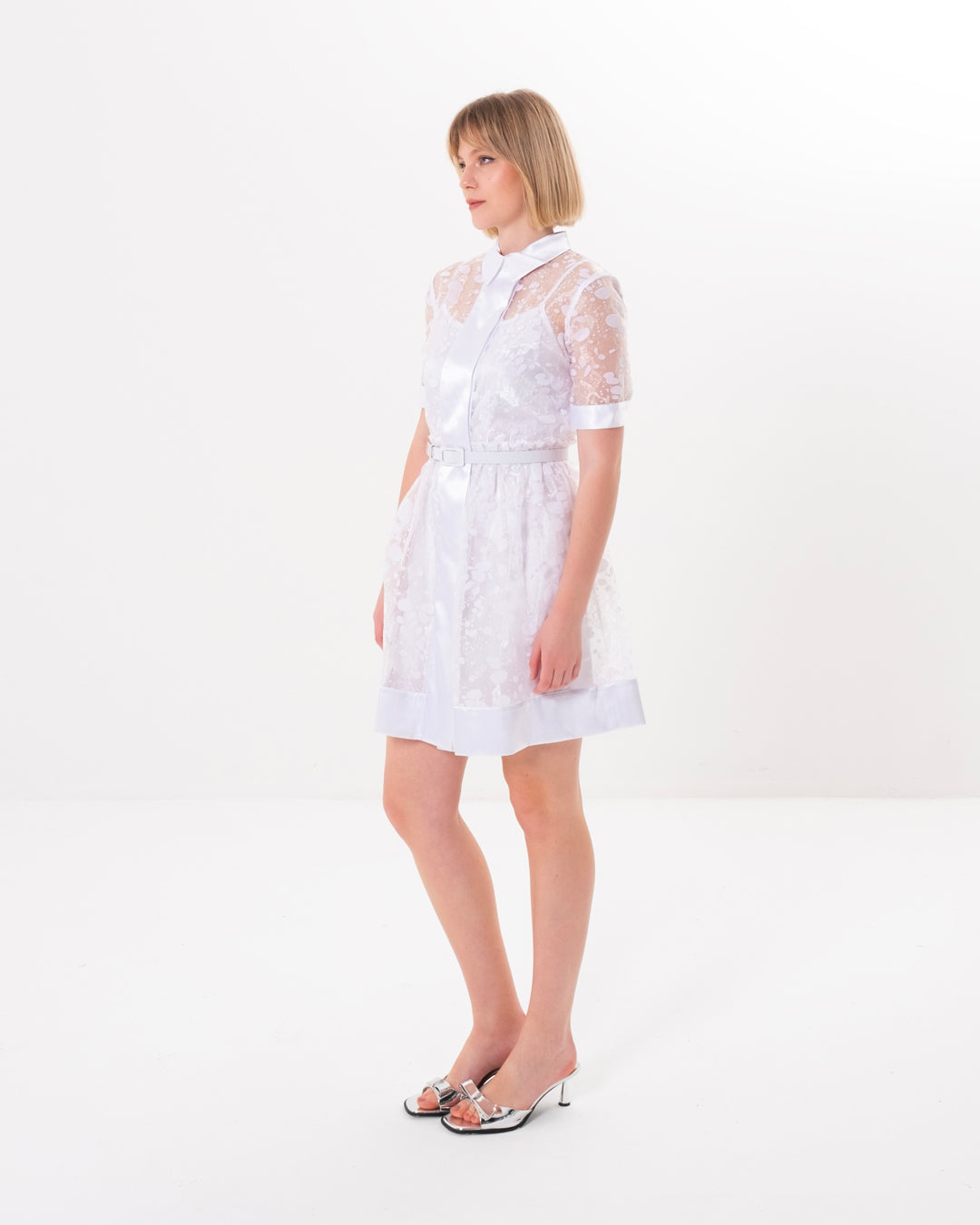 Gömlek Yaka İçi Astarlı Kısa Kol Elbise