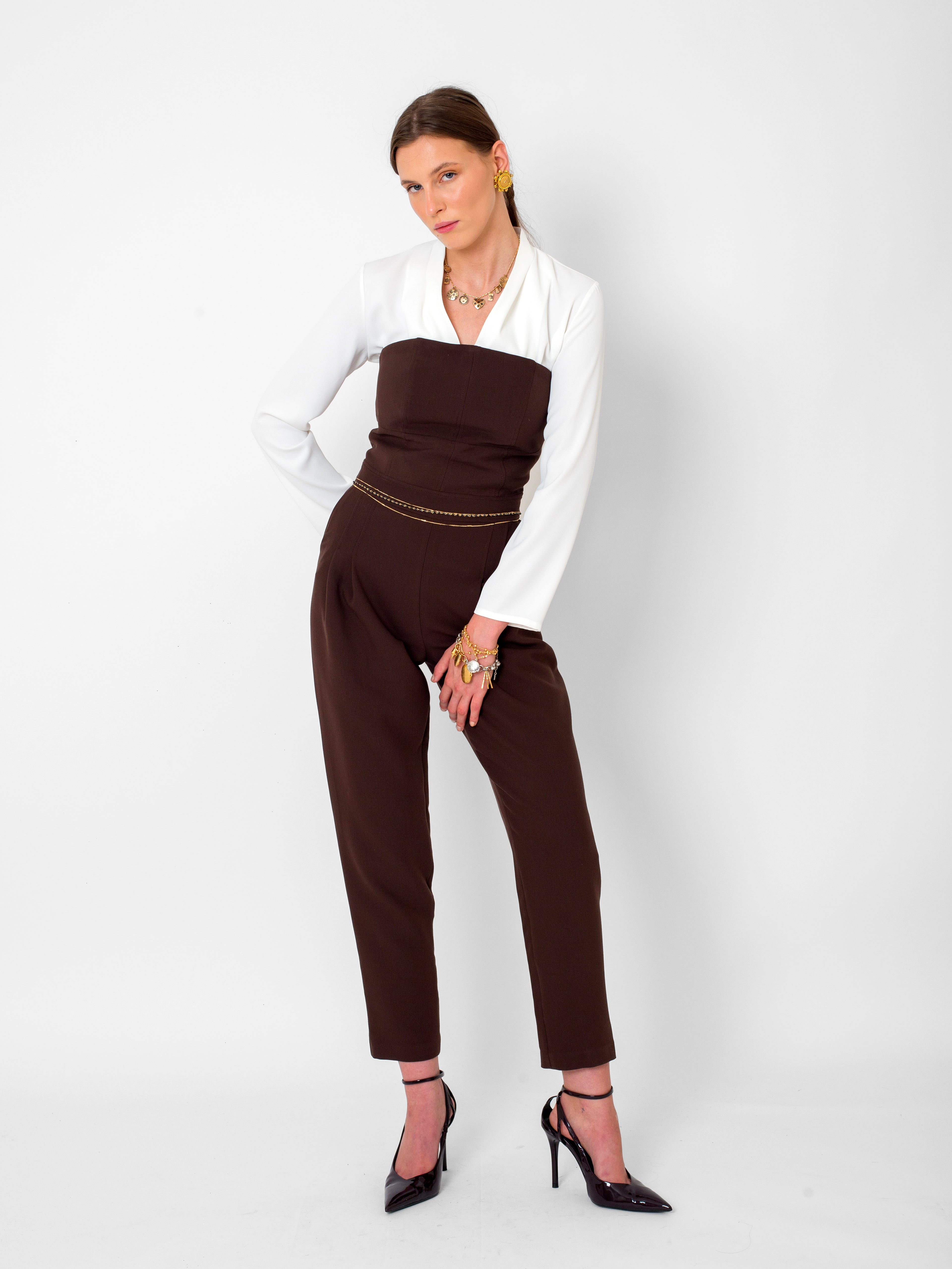 Straplez Detaylı Cepli Tulum