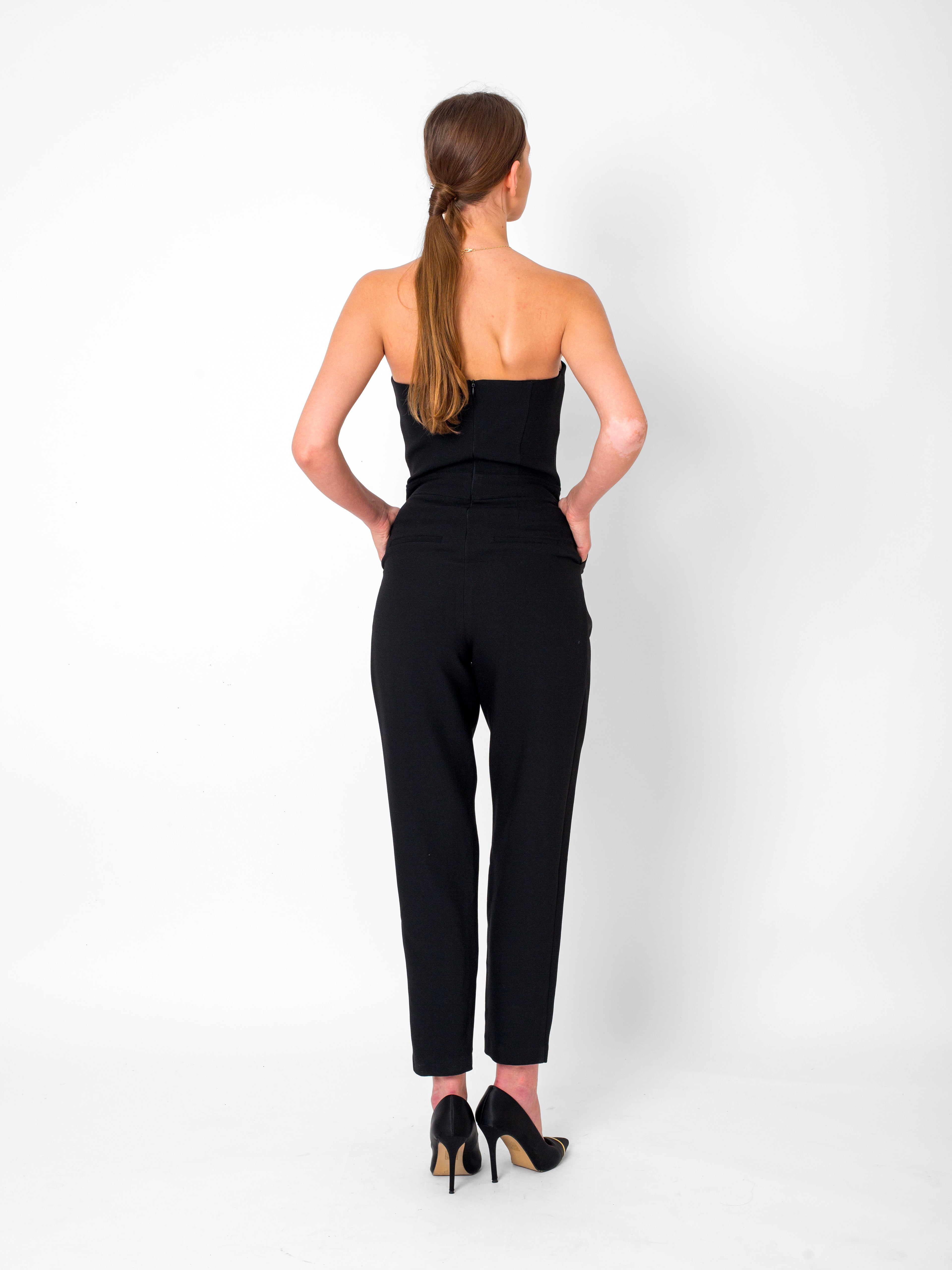 Straplez Detaylı Cepli Tulum