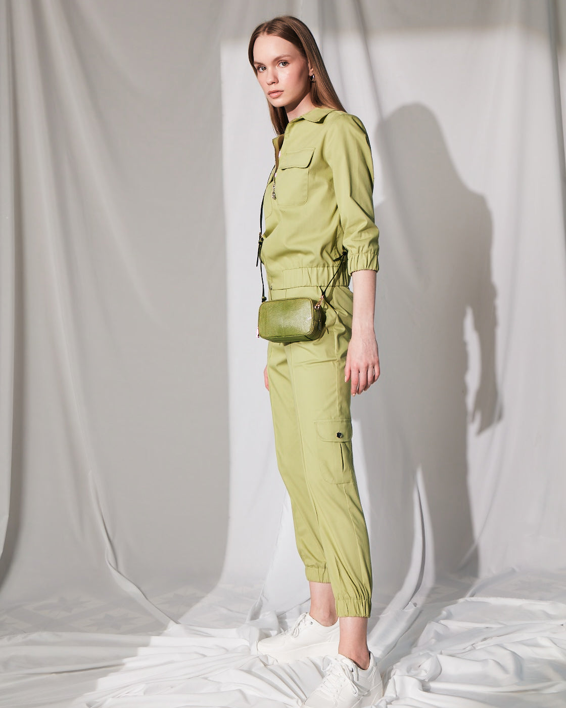 Cep Detay Fermuarlı Ceket-Pantolon Takım