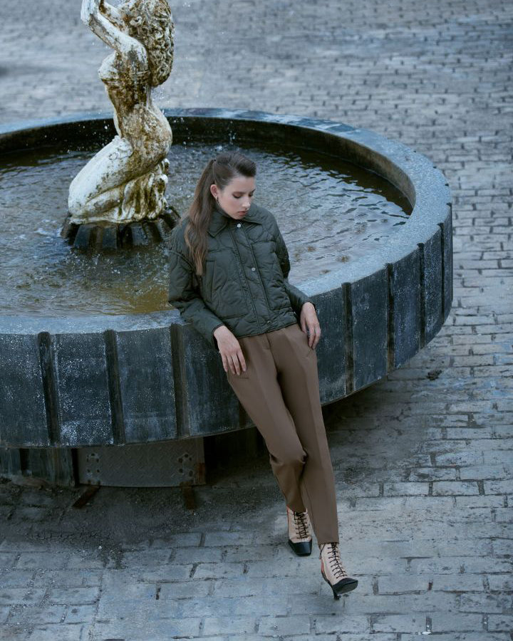 Safari Fermuarlı Çıtçıtlı Kısa Mont