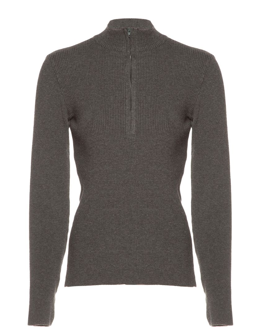 Safari Yarım Boğaz Fermuarlı Triko Kazak