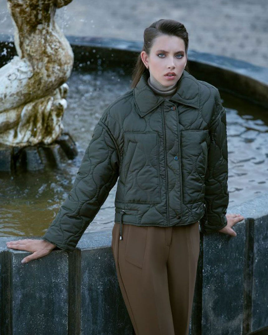 Safari Fermuarlı Çıtçıtlı Kısa Mont