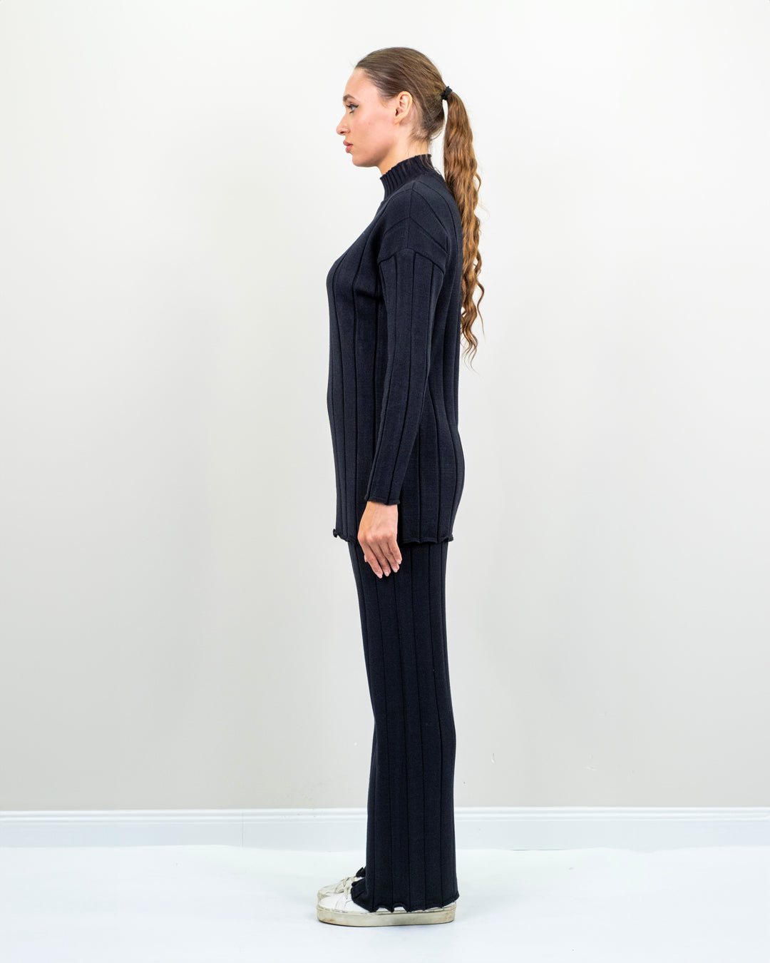 Yarım Balıkçı Yaka Triko Kazak - Pantolon Takım