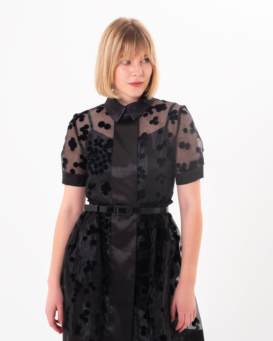 Gömlek Yaka İçi Astarlı Kısa Kol Elbise