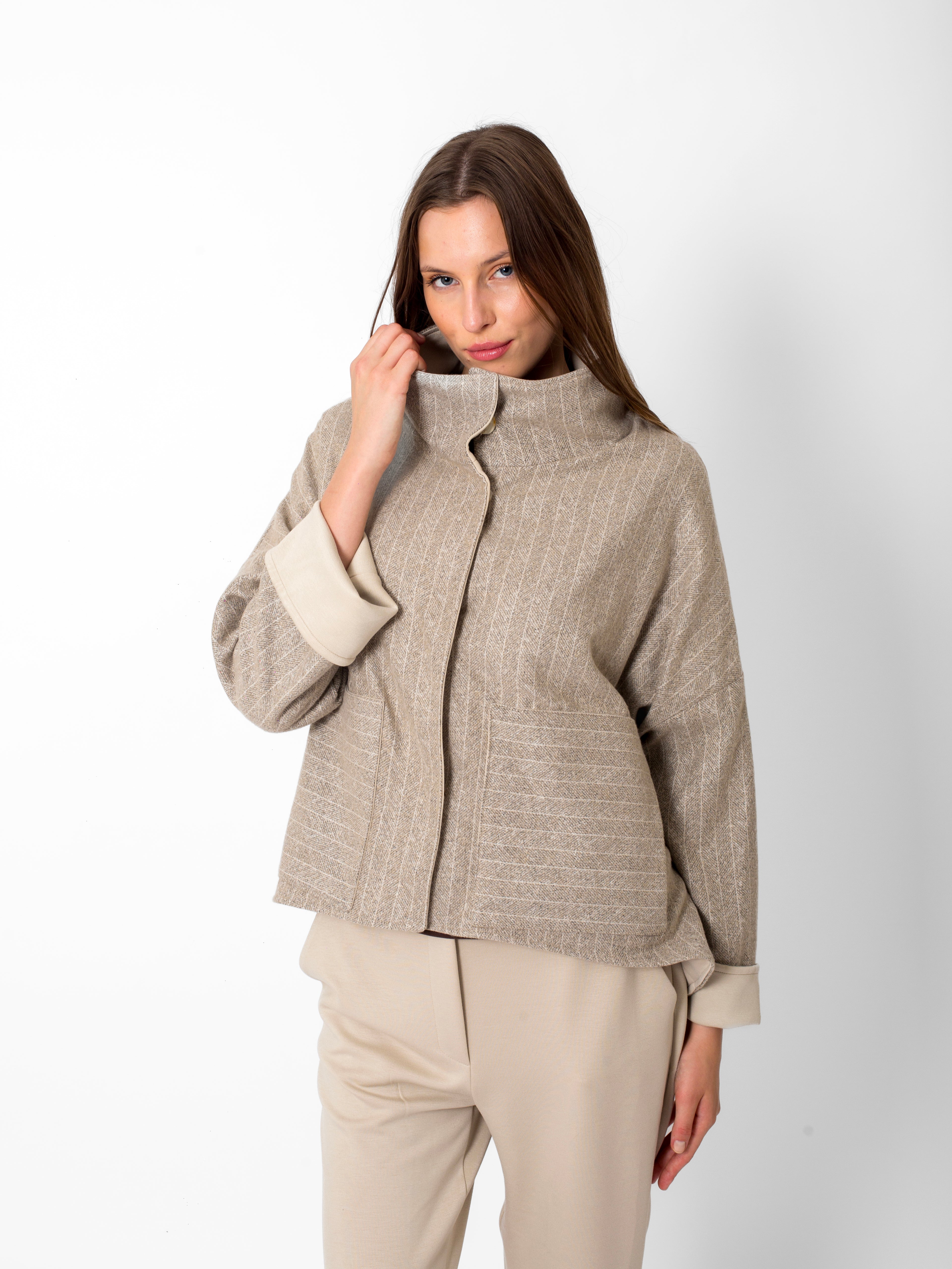 Önü Çıtçıtlı, Çift Taraflı Mont-TShirt-Beli Lastikli Eşofman Takım