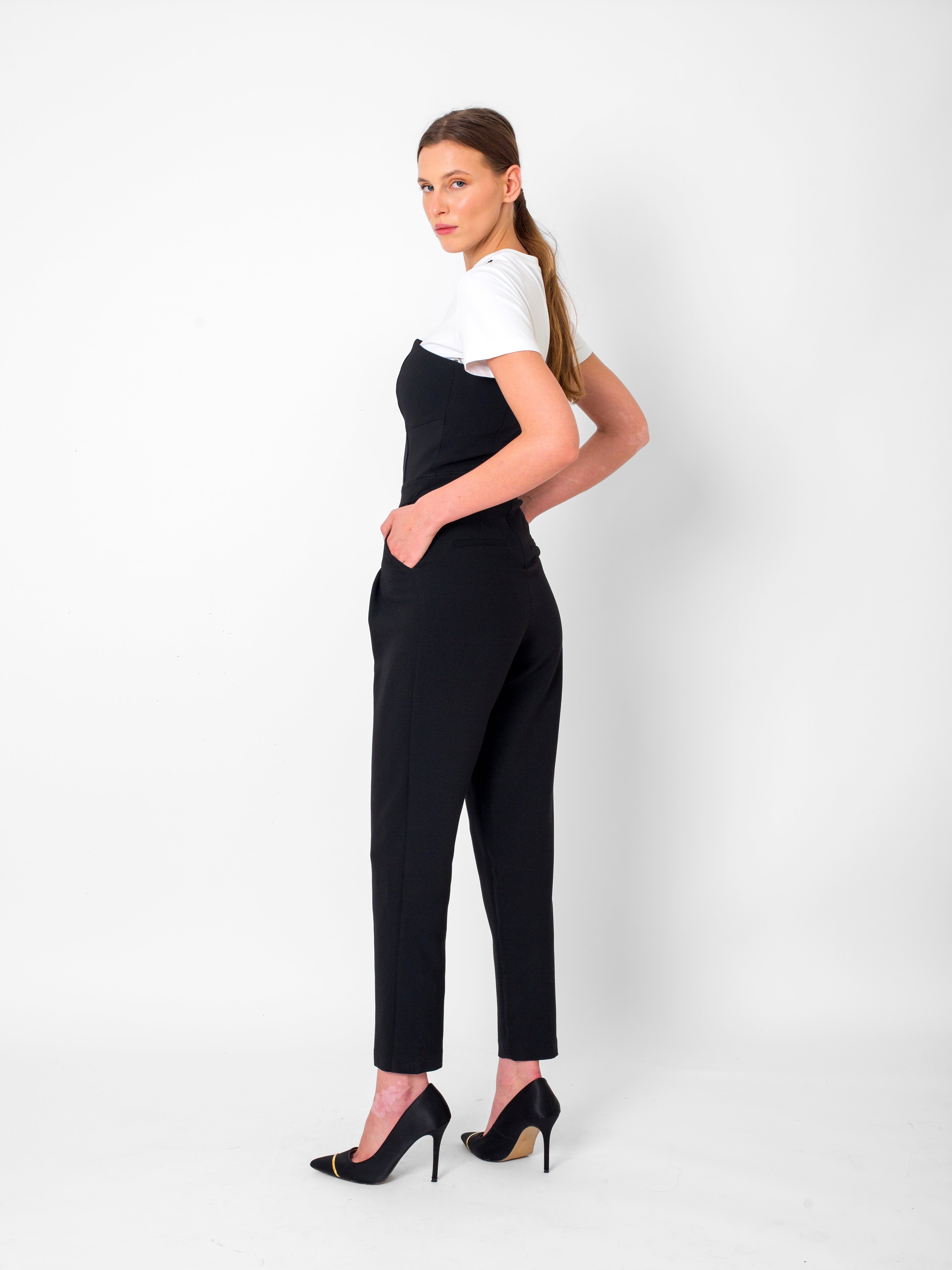 Straplez Detaylı Cepli Tulum