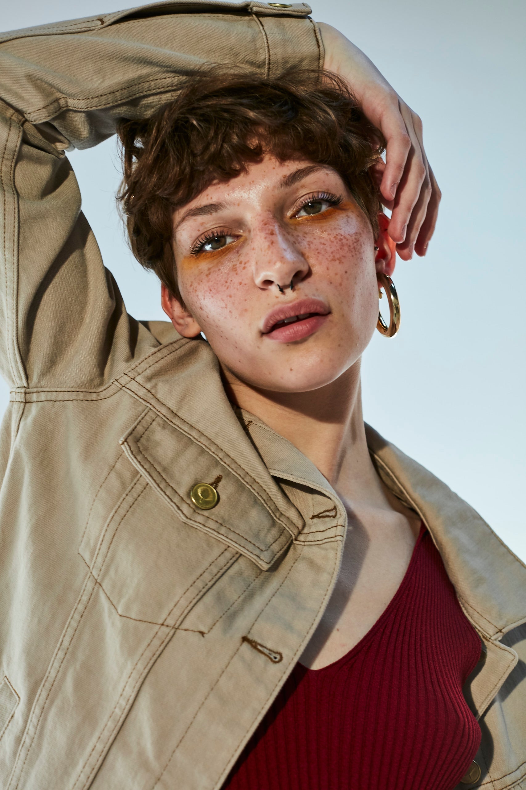 Arka Geometrik  Nakış İşlemeli Ceket