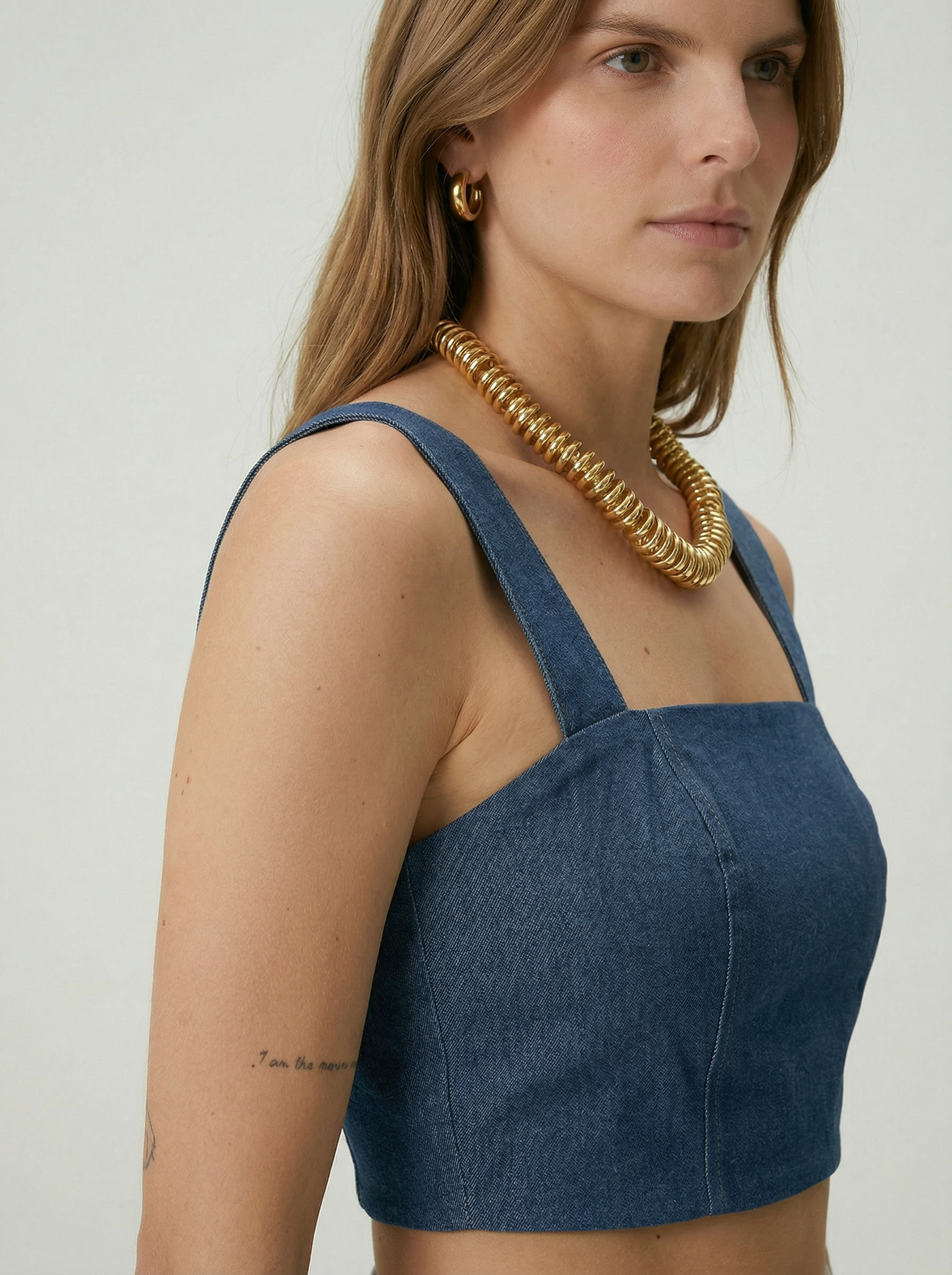 Askılı Denim Büstiyer