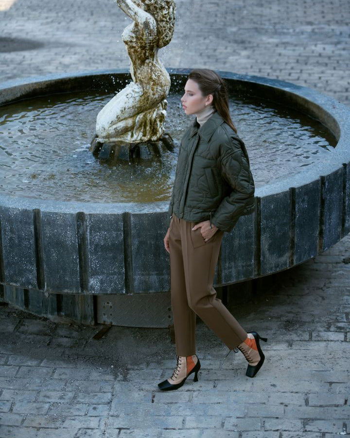 Safari Fermuarlı Çıtçıtlı Kısa Mont